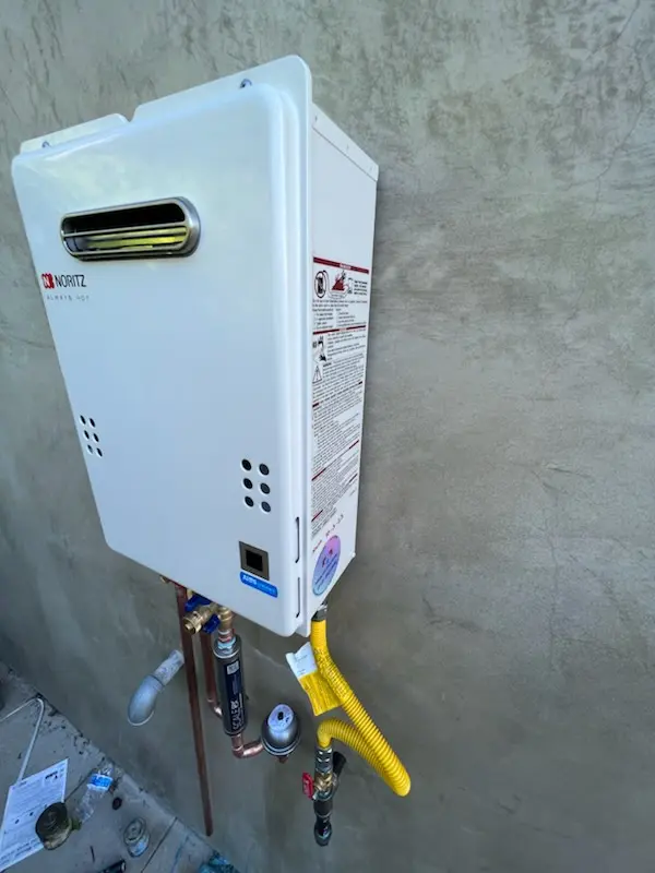 Tankless water heater installation for Tabor homes